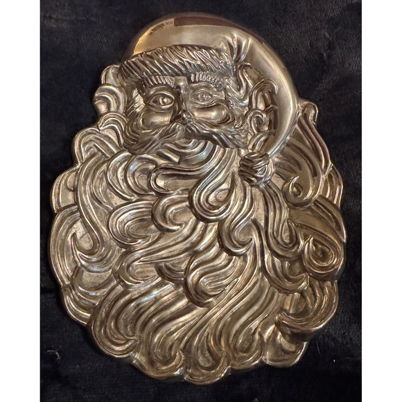 International Silver Company Other - International Silver Company Vintage Santa Claus Face Metal Wall Plaque Tray